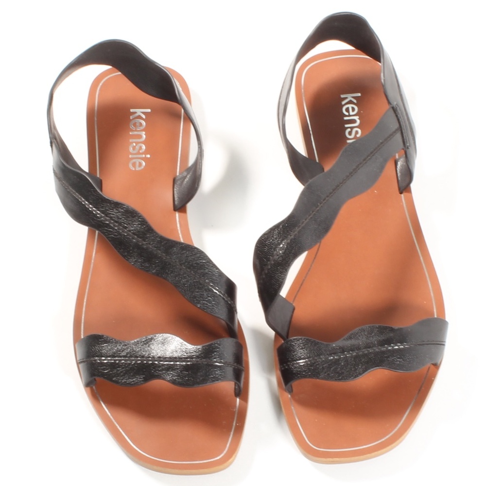 Kensie Nikolai Scalloped Gladiator Sandals Black - Picture 7 of 7